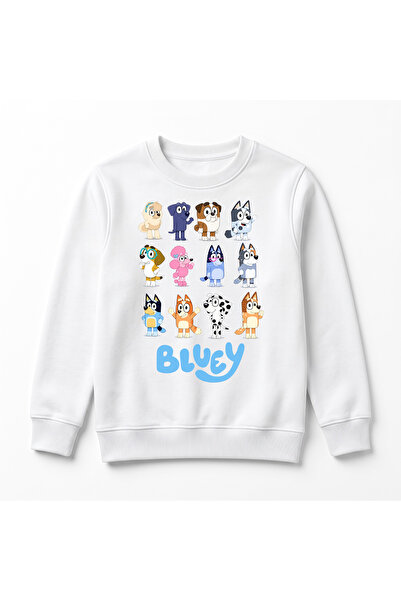 URBANTRENDSTORE سويت شيرت شتوي فاخر للأطفال مطبوع عليه Bluey، سطح داخلي ناعم