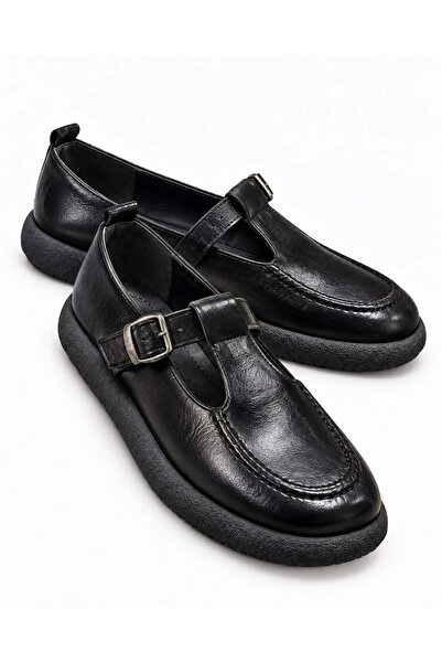 CCWAY AYAKKABI Γυναικεία ζώνη με αγκράφα Loafer ΜΑΥΡΟ ΖΑΡΑΜΕΝΟ