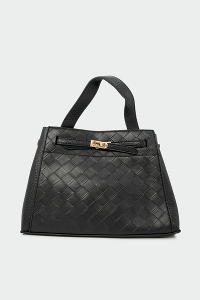 LAMİNTA Dina Lock Detailed Women's Handbag - Black