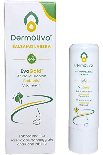Dermolivo Lip Balm with Extra Virgin Olive Oil, Probiotics, Hyaluronic Acid, ...