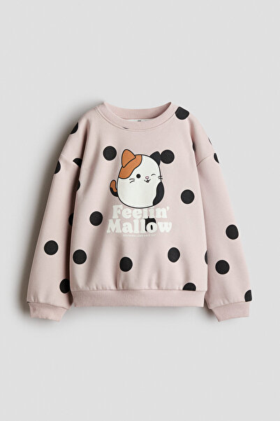 H&M Baskılı ve İçi Tüylü Sweatshirt