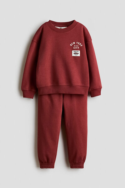 H&M 2 Parçalı Baskılı Sweatshirt Set