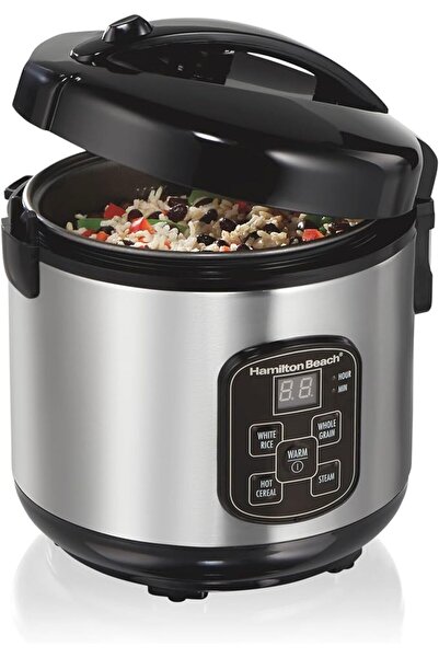 Hamilton Beach Digital Programmable Rice Cooker & Food Steamer, 8 Cups Cooked...
