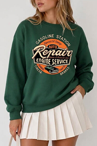 trendypassion Unisex Gasoline Printed Crew Neck Sweatshirt