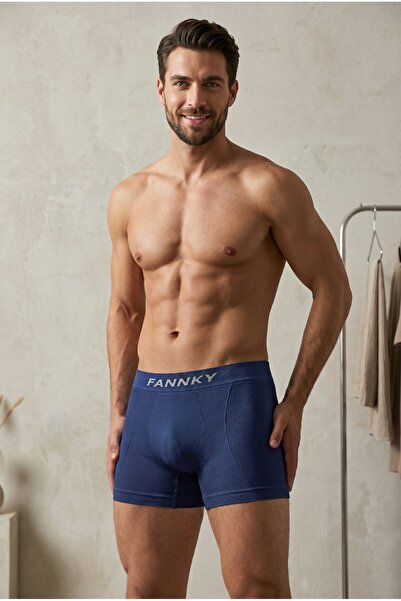 FİT WOMEN Men's Casual Comfort Daily Navy Blue Boxer