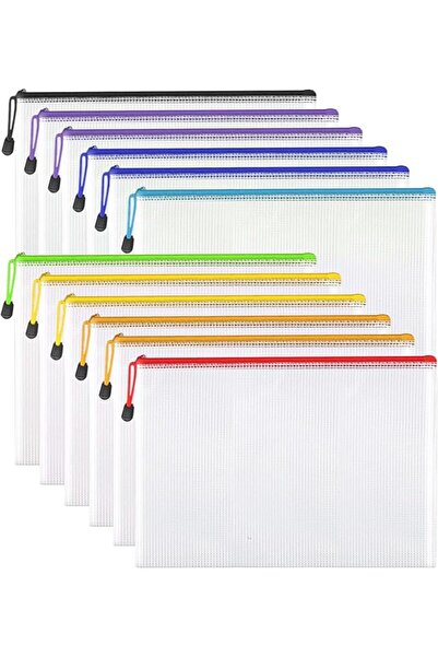 GENERAL A3 Plastic Zip Wallets - 12PCS A3 Zip Lock Bags, Waterproof File Fold...