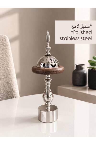 Generic Brand مبخرة فضية فاخرة بغطاء -ارتفاع 30سم -الوان متعددة-