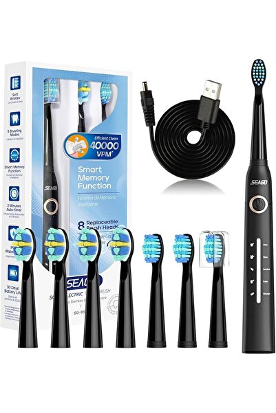 seago Electric Toothbrush, Rechargeable Power Toothbrush with 8 Brush Heads, ...