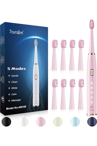 7am2m Sonic Electric Toothbrush for Adults and Kids- High Power Rechargeable ...