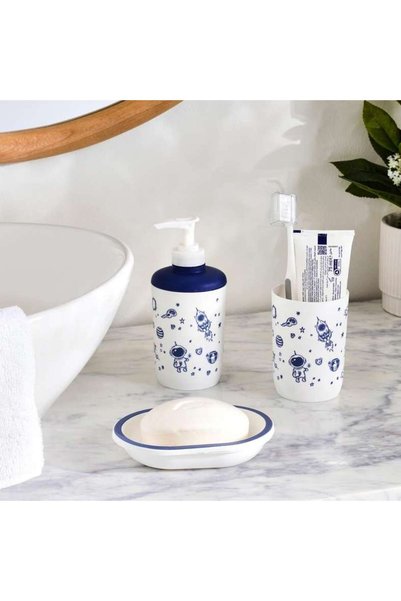 PAN HOME طقم إكسسوارات حمام وندر سبيس 3 قطع - أزرق