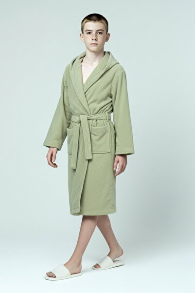 VAROL Garson Boy Hooded Velvet Children's Bathrobe - Extra Absorbent & Soft