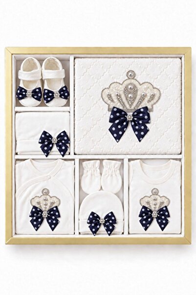 Pina Kids Baby Boy Set with Stones, Crown and Ribbon, Newborn Hospital Releas...