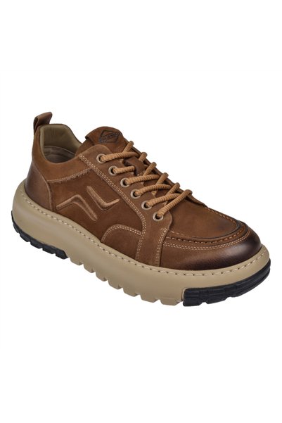 Guja Nubuk Deri Hafif Taban Erkek Spor Ayakkabı Sneaker GJ-25K552 CAMEL NUBUK