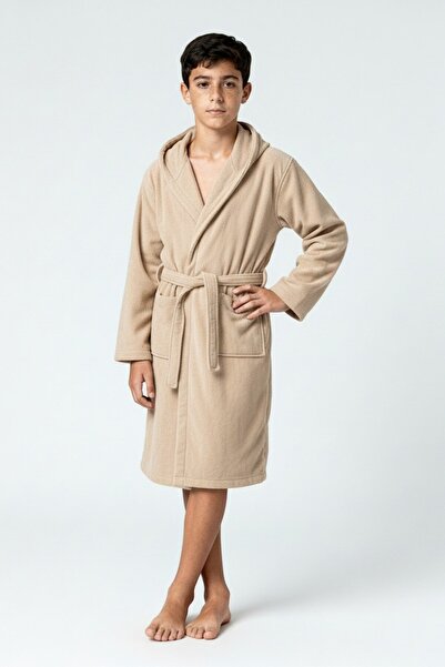 VAROL Garson Boy Hooded Velvet Children's Bathrobe - Extra Absorbent & Soft