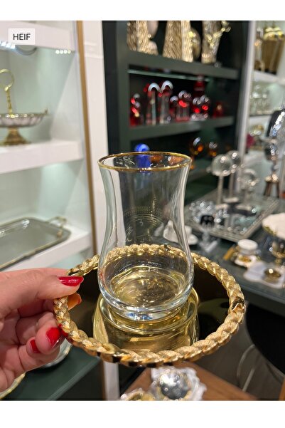P&ORA PREMIUM KITCHEN PRODUCTS طقم شاي من مادة EVA مطلي بالذهب مع أطباق من ال...