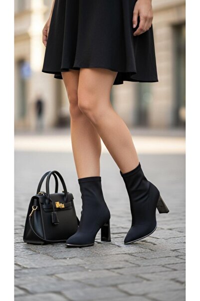 KRISTE BELL Imported women's stretch model chunky heel bootie 0070-00