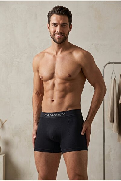 FİT WOMEN Men's Casual Comfort Daily Black Boxer