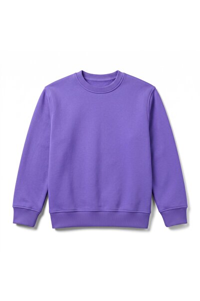 URBANTRENDSTORE Baskısız Sade Çocuk Premium Kışlık Sweatshirt Yumuşak Şardonl...