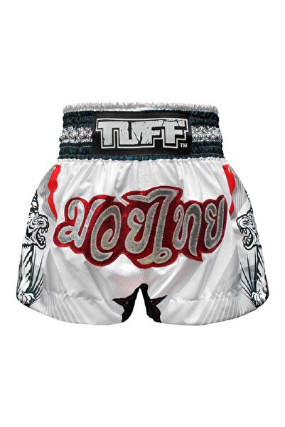 TUFF شورت مواي تاي للملاكمة بتصميم تقليدي (TUF-MS616-WHT)