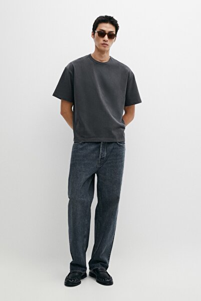 Massimo Dutti %100 pamuklu boxy kesim kısa kollu t-shirt