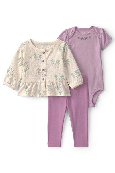 Carter's Layette Kız Bebek 3'lü Hırkalı Set CTR-1V404410