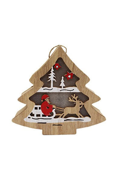 velve Casuta Fir in forma de bradut, cu luminite si design de iarna