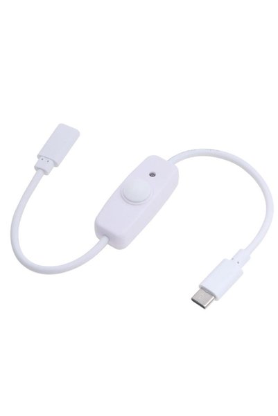 Lunatic 7160 Type C Power Switch Kablo Açma Kapama Düğmeli Dişi Erkek Güç Ara Uzatma Kablosu 30cm