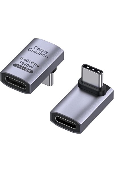 GENERAL محول USB-C بزاوية قائمة من CableCreation، عبوة من قطعتين، ذكر إلى أنث...