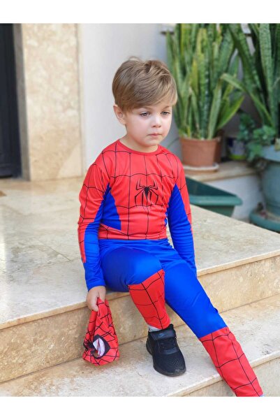 Aslı Türkoğlu Erkek Çocuk Örümcek Adam Spiderman Kostüm Maskeli Set