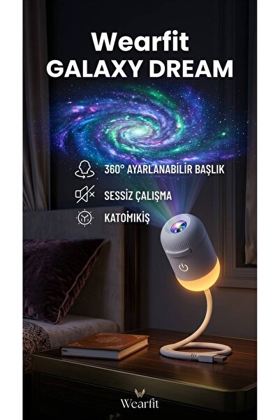 Wearfit Pro Galaksi Yıldız Projektör Gece Lambası Mini LED Ayarlanabilir Parl...