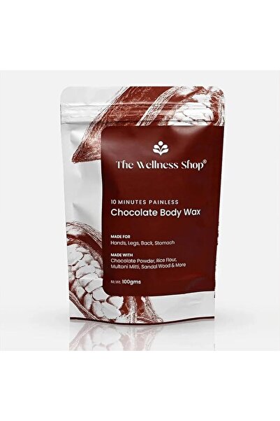 The Wellness Shop مسحوق إزالة الشعر بالشوكولاتة، إزالة الشعر بالأعشاب بدون أل...
