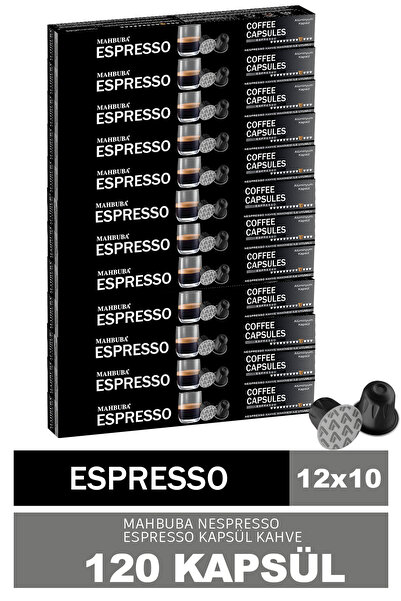 Mahbuba %100 Arabica 12x Espresso Kapsül Kahve 120'li (Nespresso Uyumlu Alümi...