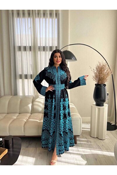 Lyaly aljlabyh جلابية كريب فاخرة درجة أولى بتطريز كامل أمامي وخلفي مع سحاب - ...