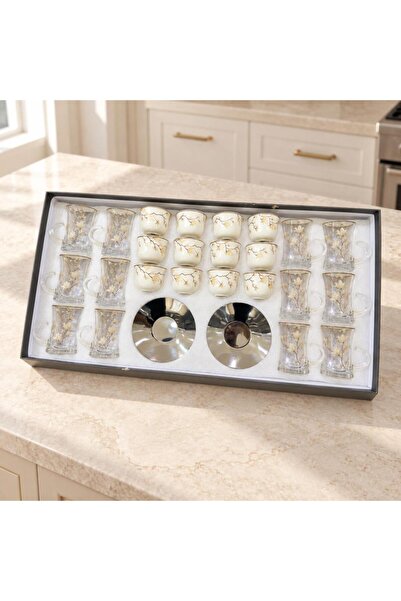 laverahome 36Pcs Luxury Gift Set of Luxury Tea Cups and Saucers |