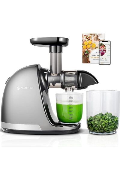 AMZCHEF Cold Press Slow Juicer, Electric Masticating Machine for Fruits and V...