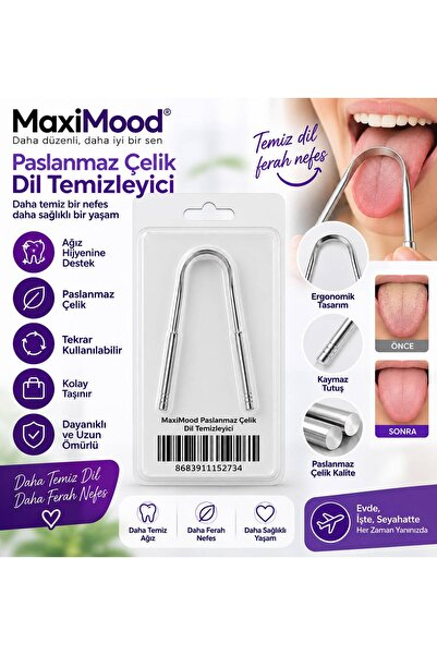MaxiMood Paslanmaz Çelik Dil Temizleyici