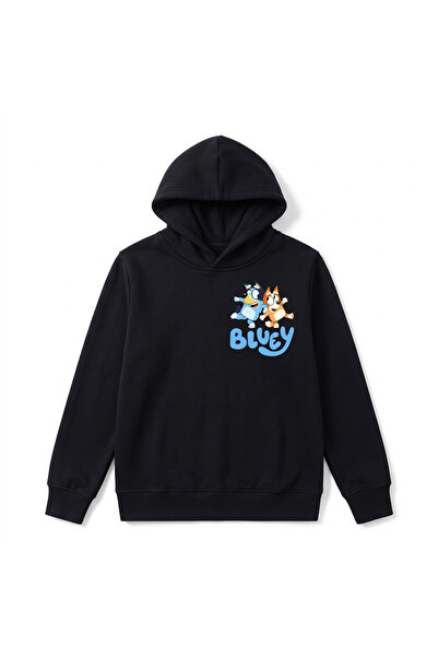 URBANTRENDSTORE هودي شتوي فاخر للأطفال مطبوع عليه Bluey، سطح داخلي ناعم ومرن