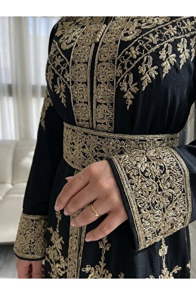 Lyaly aljlabyh جلابية كريب فاخرة درجة أولى بتطريز كامل أمامي وخلفي مع سحاب - ...