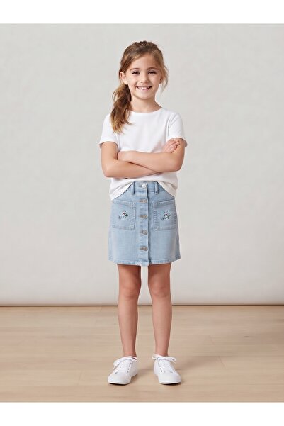 rois Children's Embroidered Denim Skirt