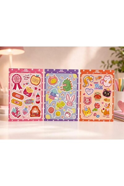 Kiu Studio 3'lü A6 Cute Sticker Set