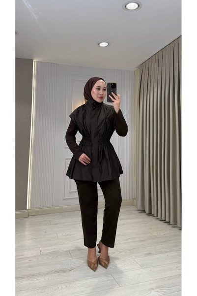 Jupe Kadın Örme Kumaş Tafta Yelekli Üçlü Takım 8677