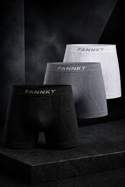 FİT WOMEN Men's Comfortable Flexible Seamless 3-Piece Boxers