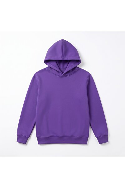 URBANTRENDSTORE Baskısız Sade Çocuk Premium Kışlık Hoodie Yumuşak Şardonlu İç...