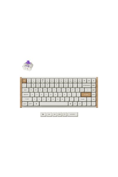 Keychron K2 HE RGB Manyetik Switch 2.4 GHz İngilizce Ahşap Kenarlı Kablosuz K...