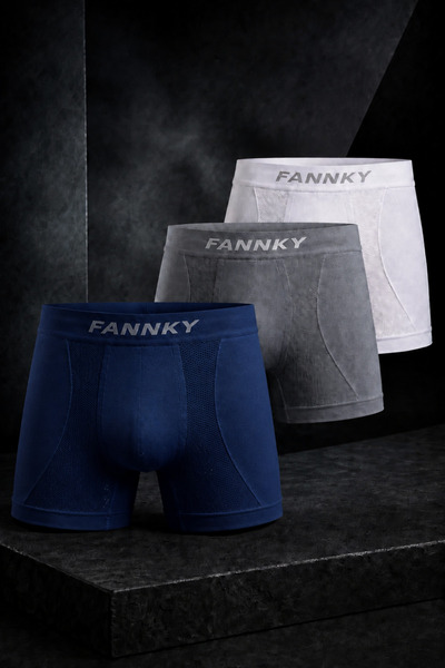 FİT WOMEN Men's Comfortable Flexible Seamless 3-Piece Boxers