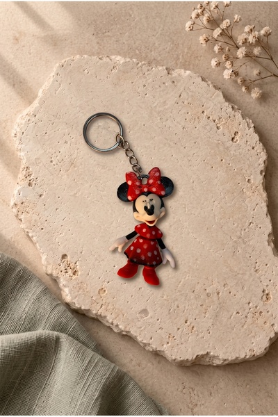 Minnie Mouse Figürlü Anahtarlık & Çanta Süsü 3D Karakterli Sevimli Hediyelik Aksesuar