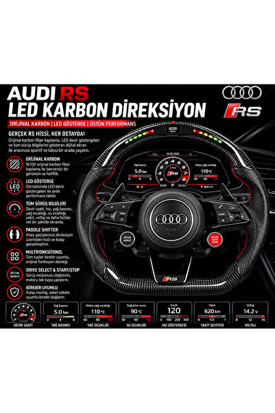 AksoyTuning Audi RS Led Karbon Direksiyon