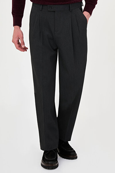 Mcr Straight Baggy Fit Double Pleated Men's Trousers Anthracite - 38385.26K