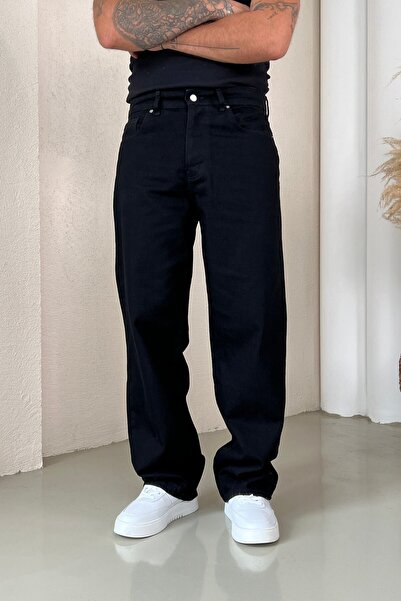 OUTFİT MAN Regular Fit Draped Jean Trousers Black