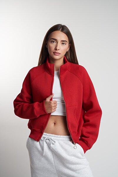 citycenterfashion Women's Collared Zippered Long Sleeve Short Sweatcoat Cty-A...